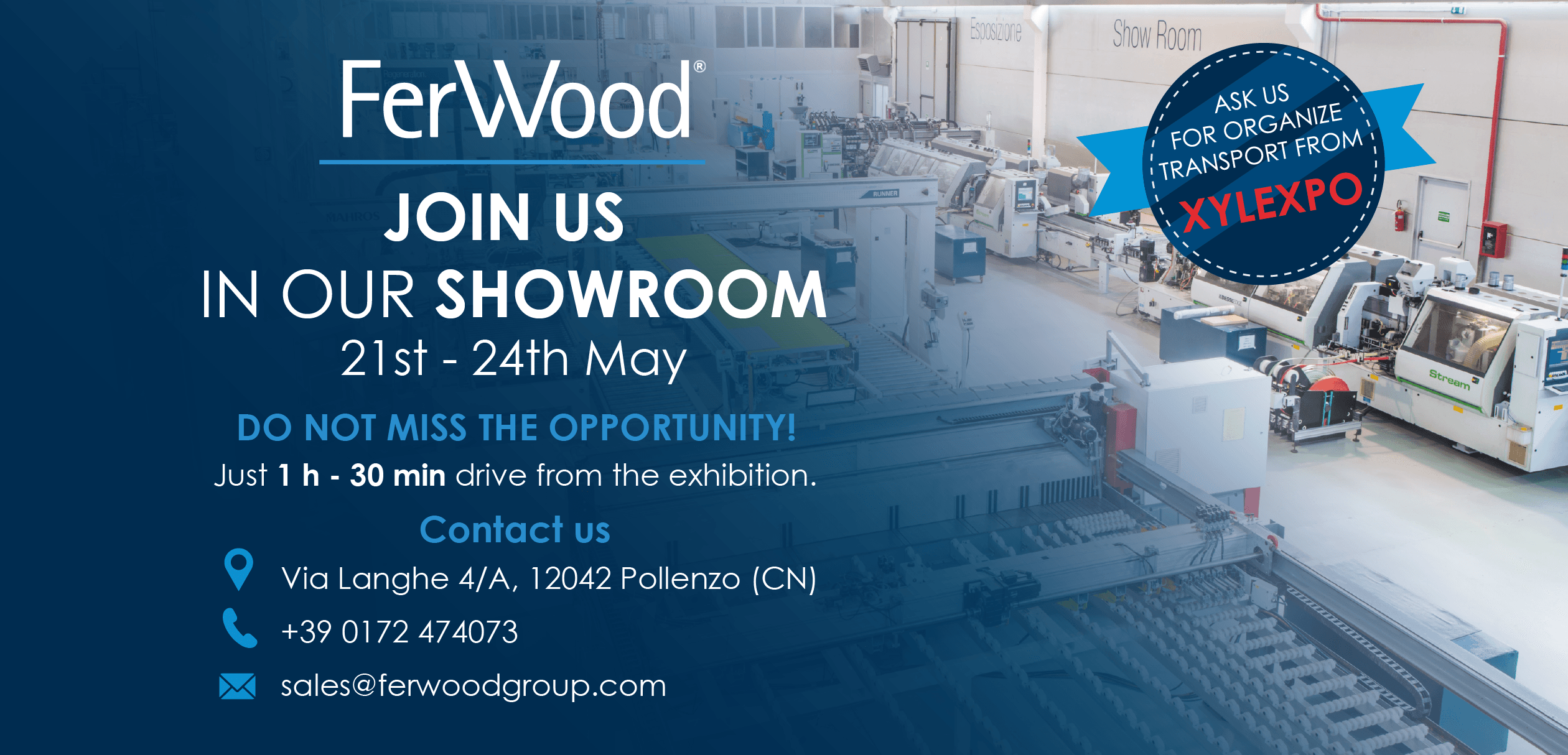 We look forward to seeing you at our Showroom - 21 / 24 May 2024